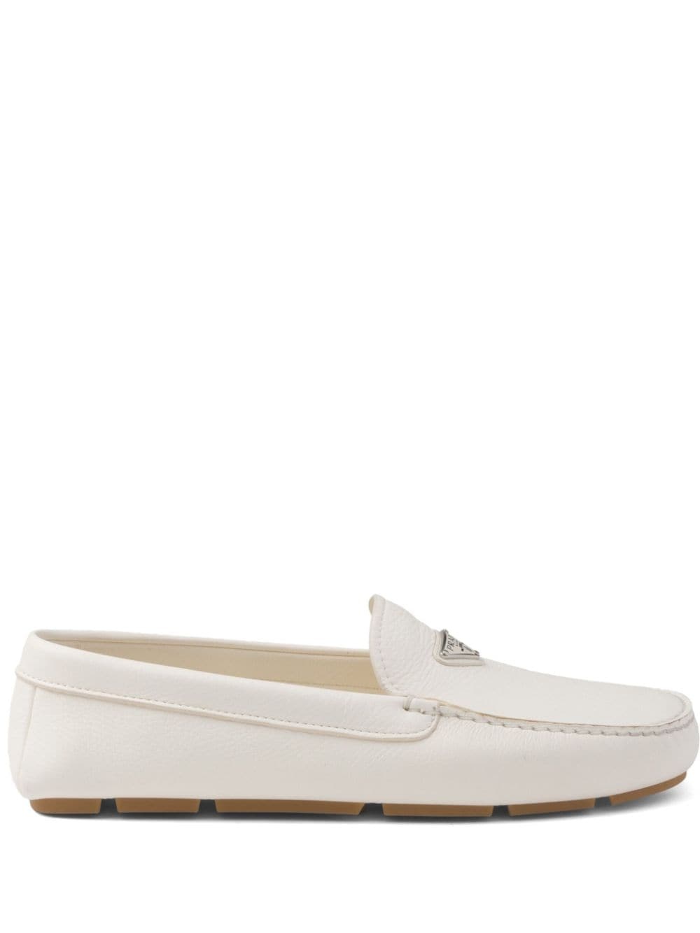 triangle-logo leather loafers - 1