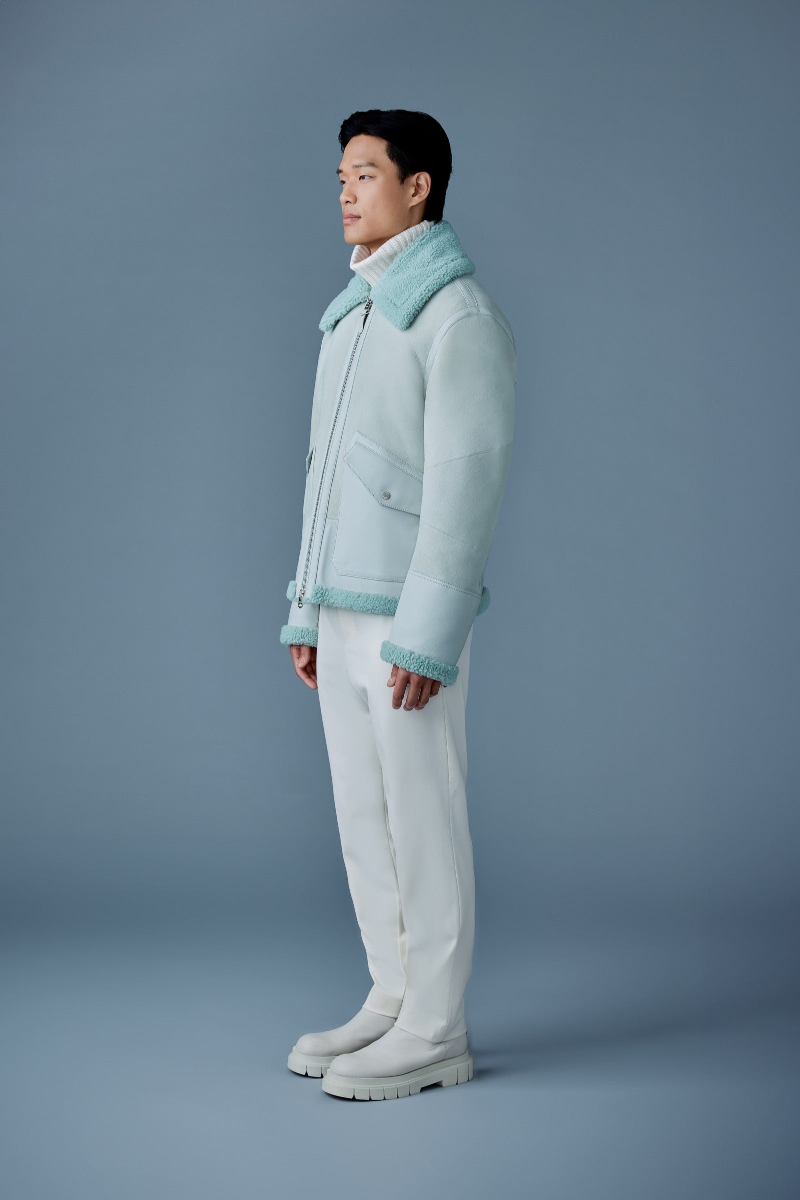 ATLAS-SH Shearling and leather aviator-style jacket - 3