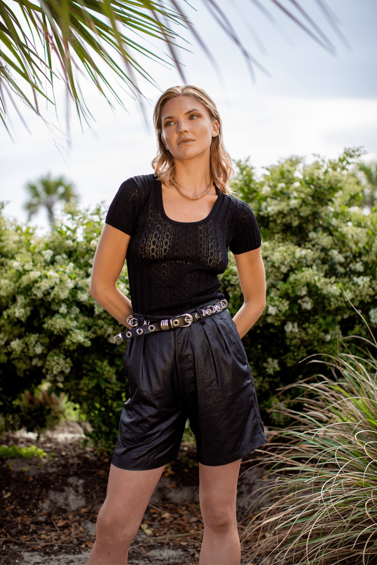 Revenge Belt in Black/Silver - 4