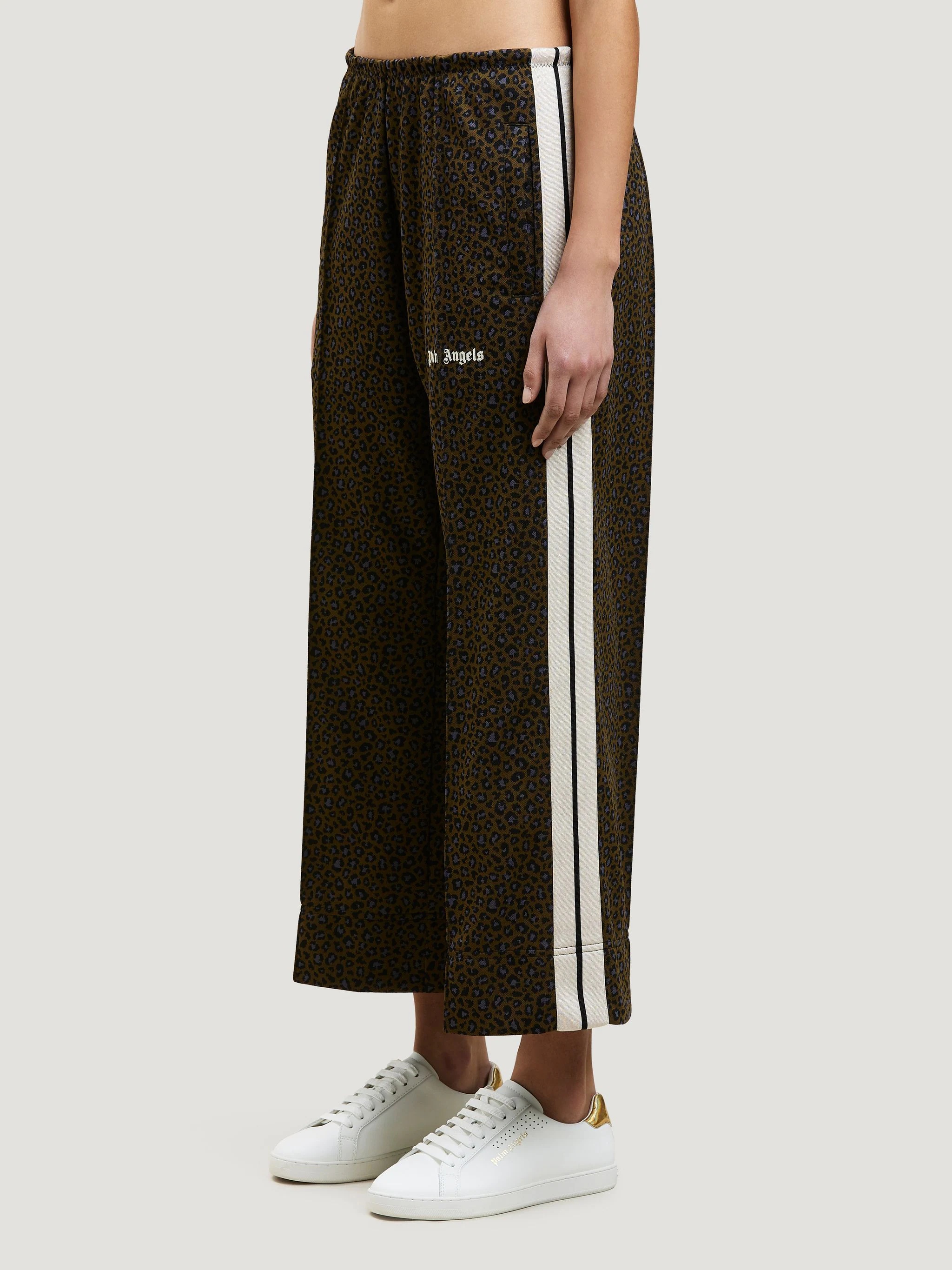 LEOPARD CROPPED TRACK PANTS - 4