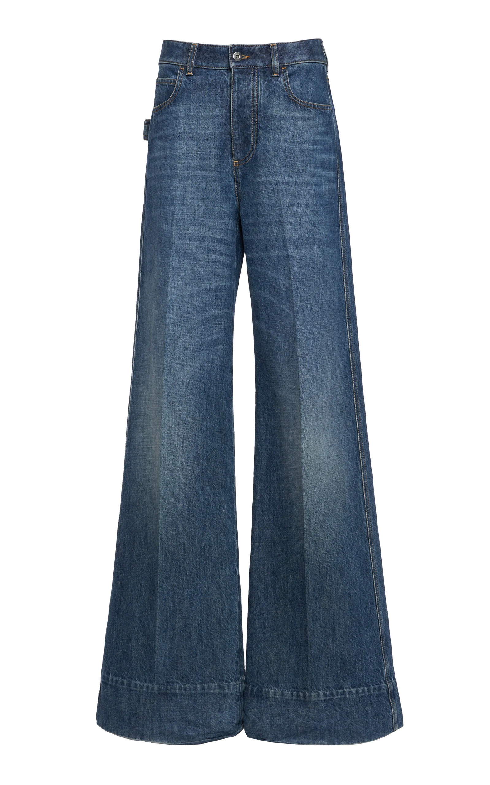 Rigid High-Rise Flared-Leg Jeans medium wash - 1