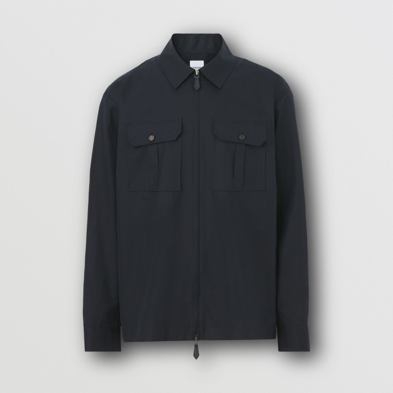 Cotton Gabardine Zip-front Shirt - 1