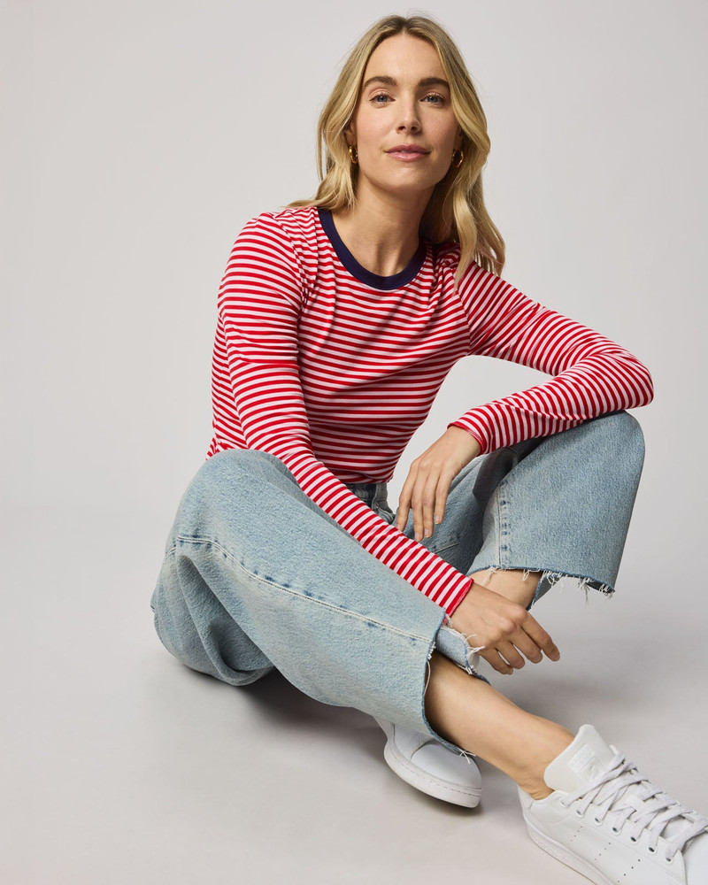 Splendid Striped Bamboo Blend Long Sleeve Tee outlook