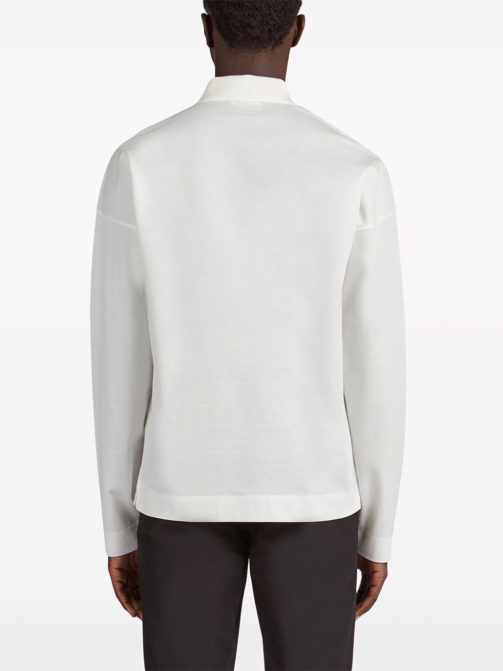 long-sleeve cotton polo shirt - 4