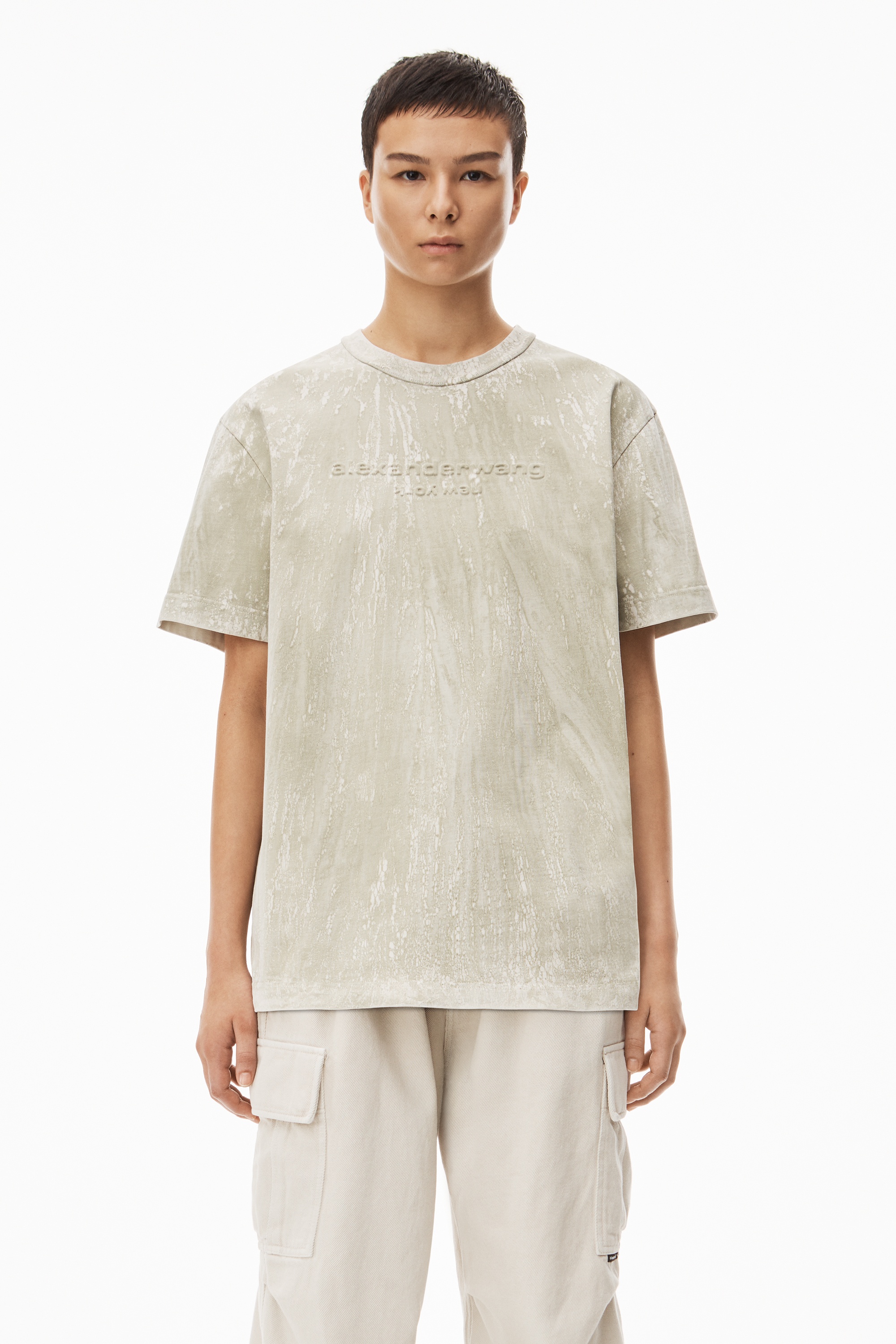 PLASTER DYED LOGO TEE IN COMPACT JERSEY - 2