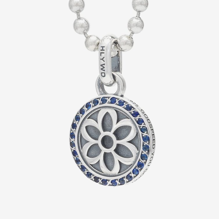 PS-STCHRIS-SAP GOOD ART HLYWD Saint Christopher Pendant - Sterling Silver with Sapphires - 1