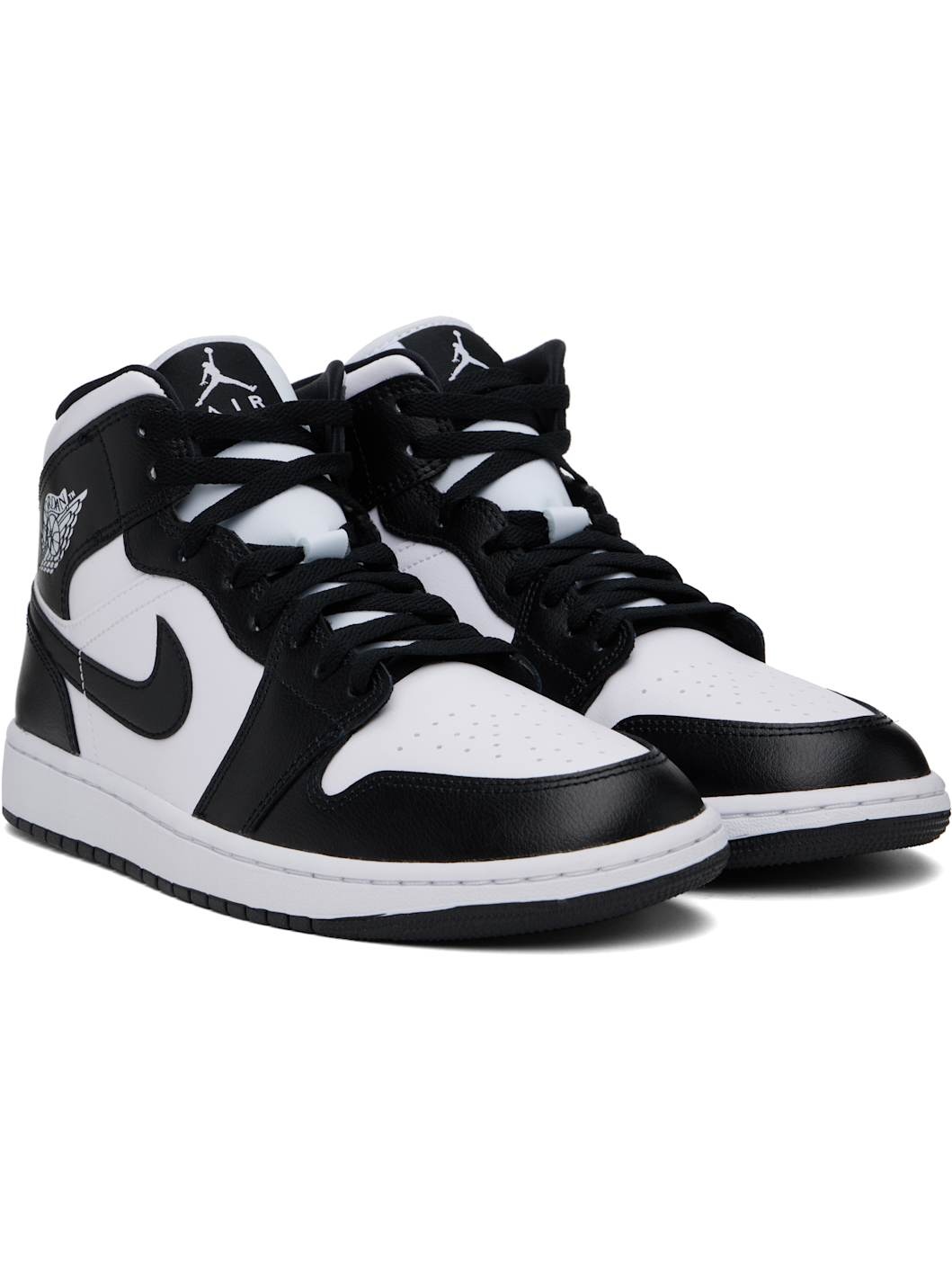 Black & White Air Jordan 1 Mid Sneakers - 4