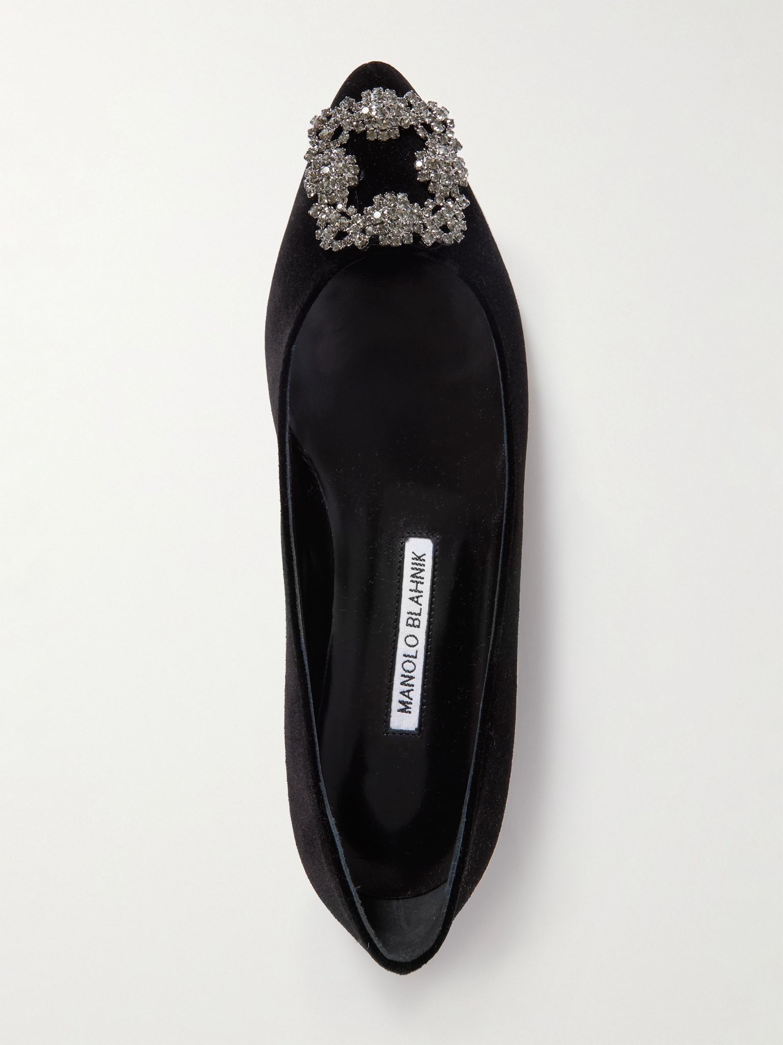 Hangisiflat embellished velvet point-toe flats Black - 5