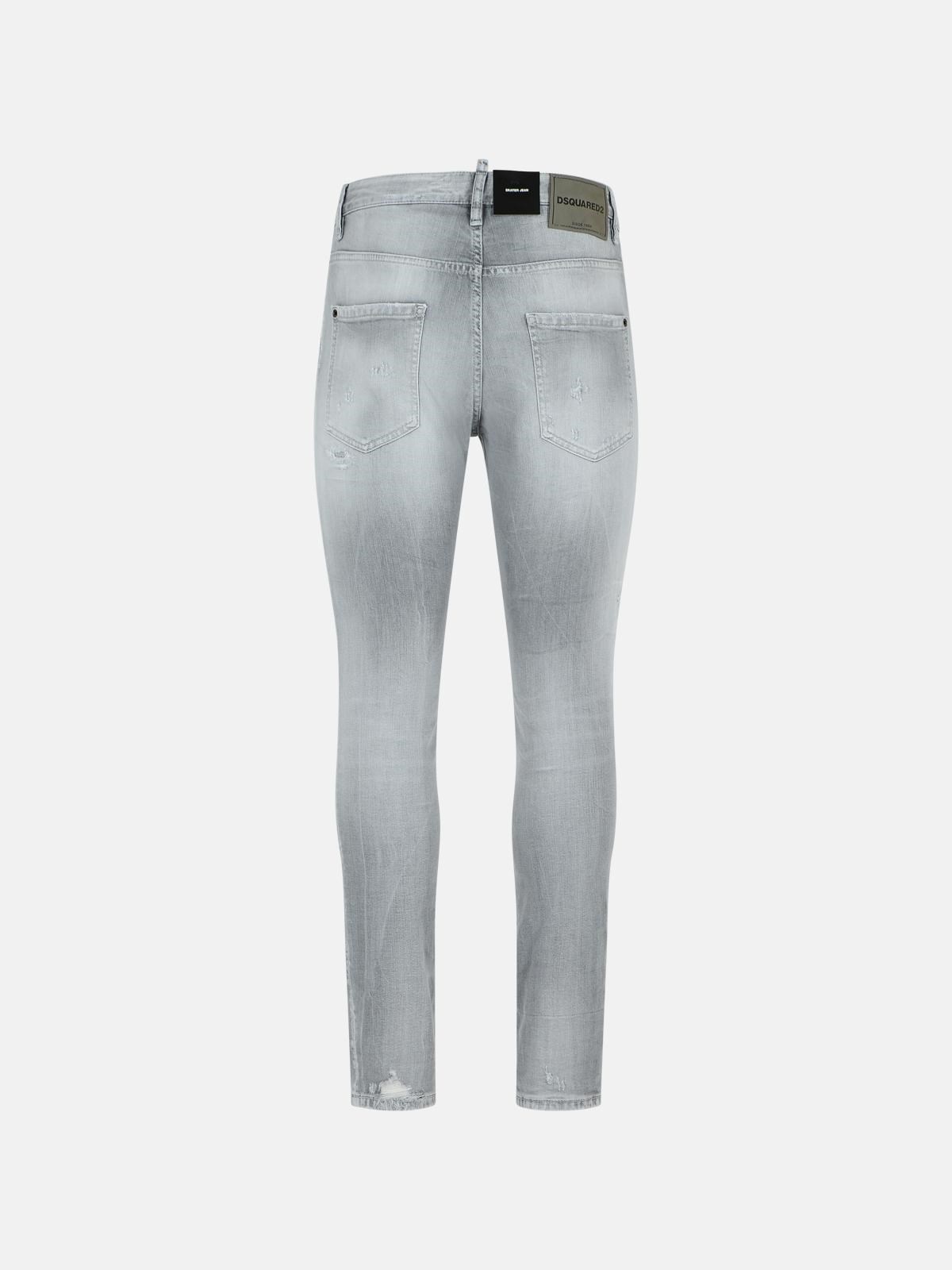 'SKATER' GREY COTTON DENIM JEANS - 3