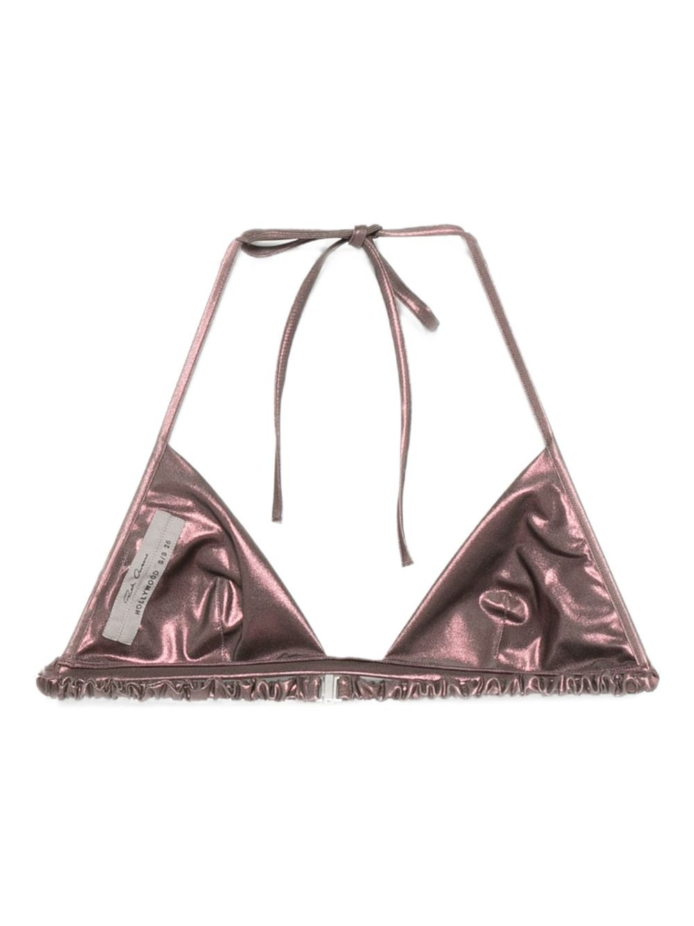 metallic-effect halter bikini top - 2
