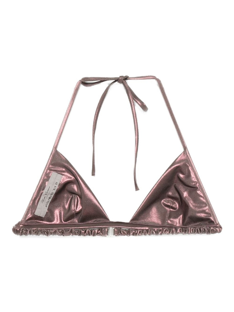 Rick Owens metallic-effect halter bikini top outlook