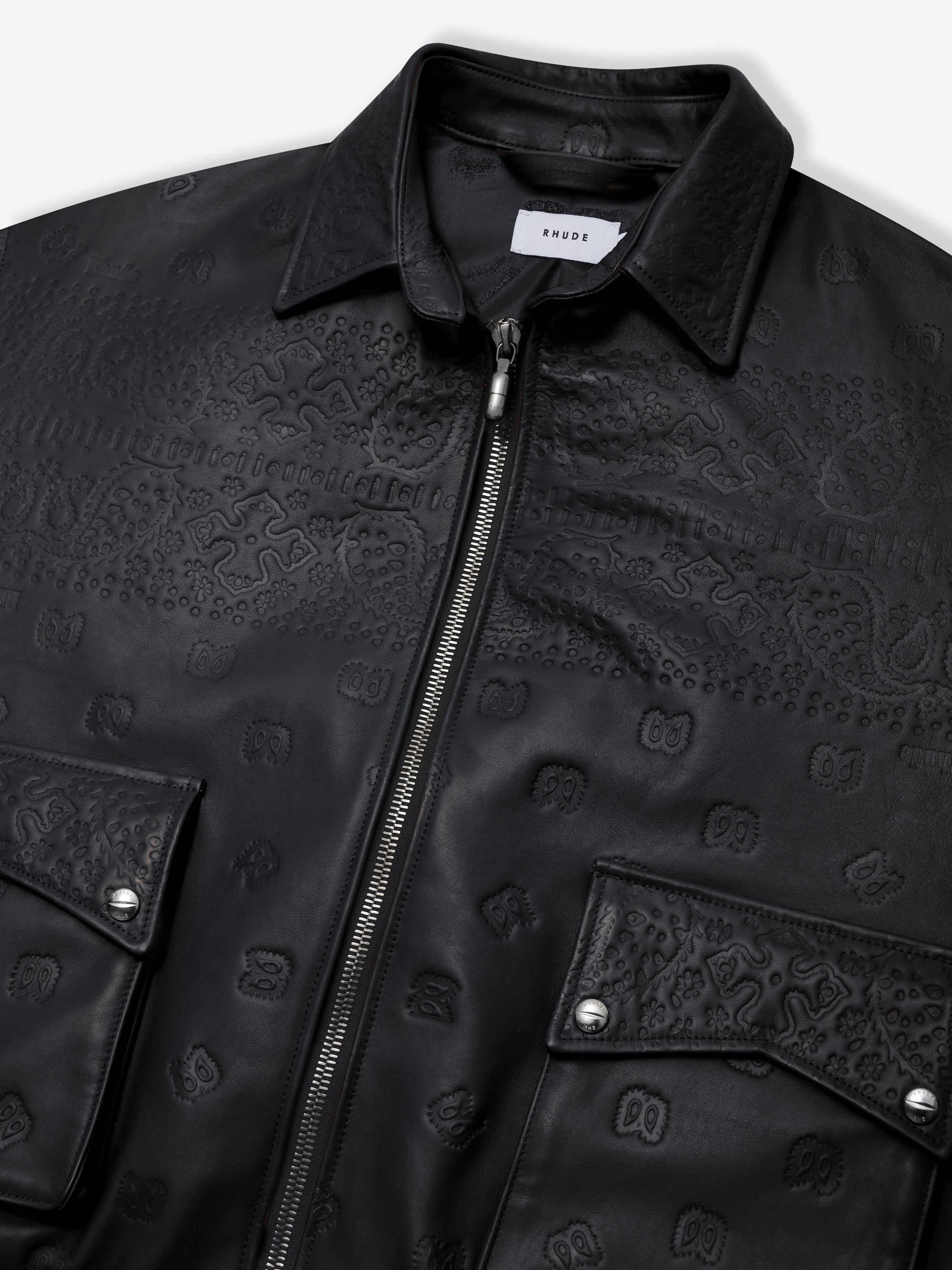 EMBOSSED BLOUSON SUITING JACKET - 3