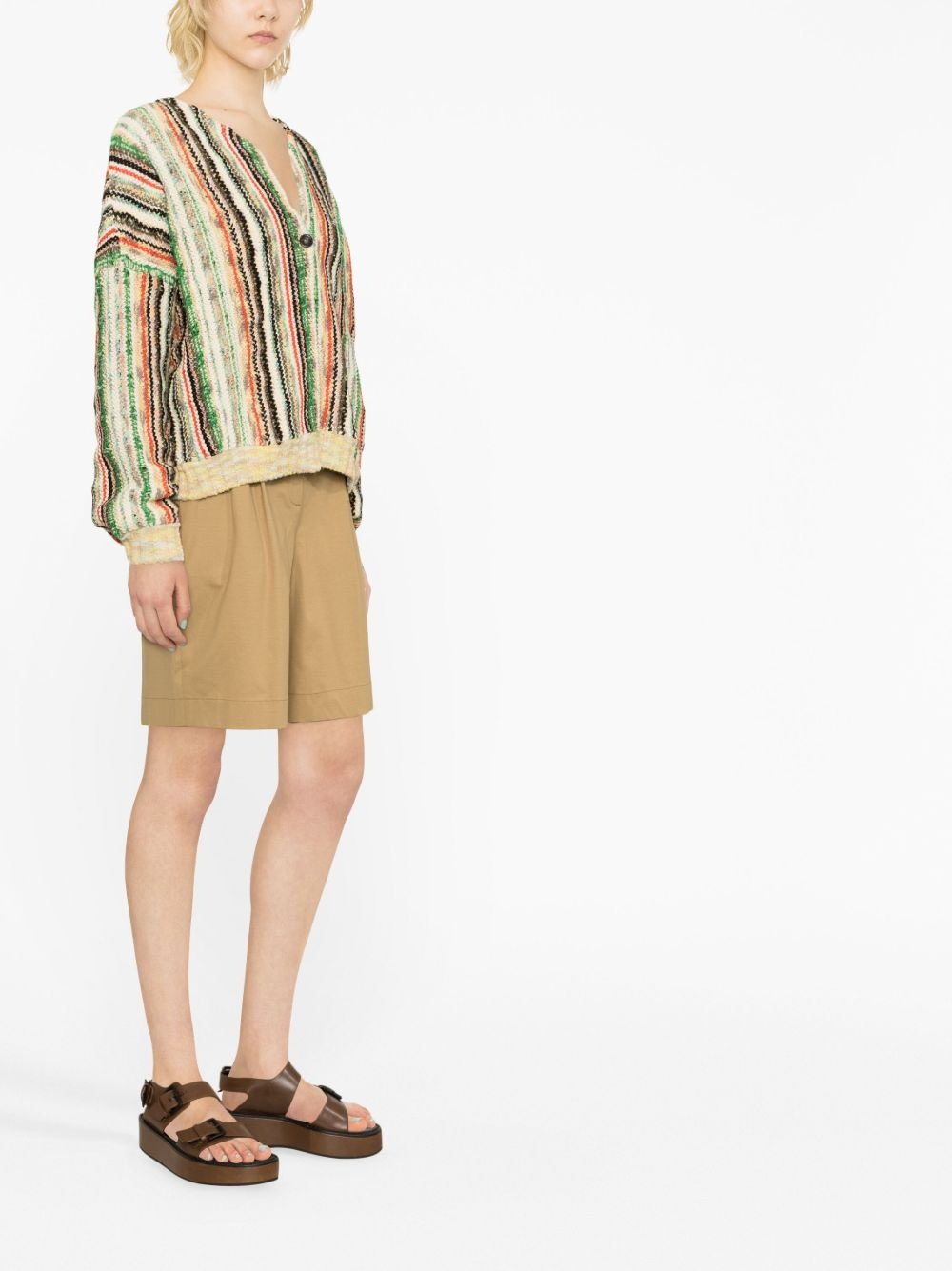 striped knit cardigan - 4