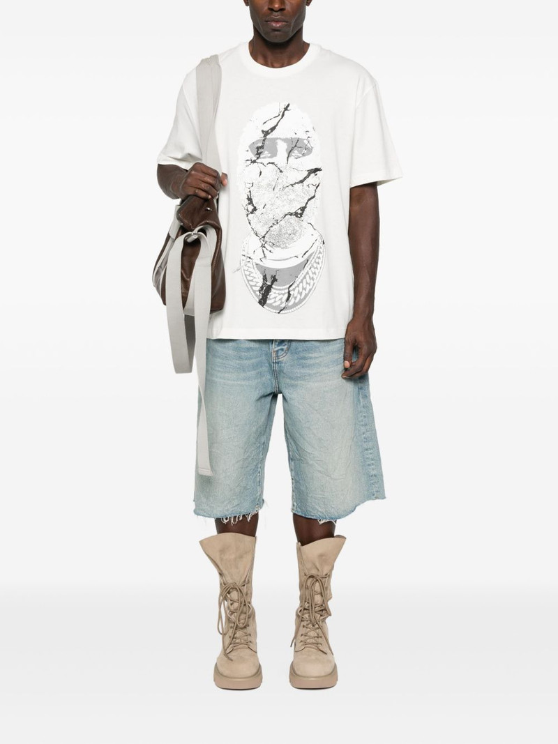 ih nom uh nit cracked-face print T-shirt outlook