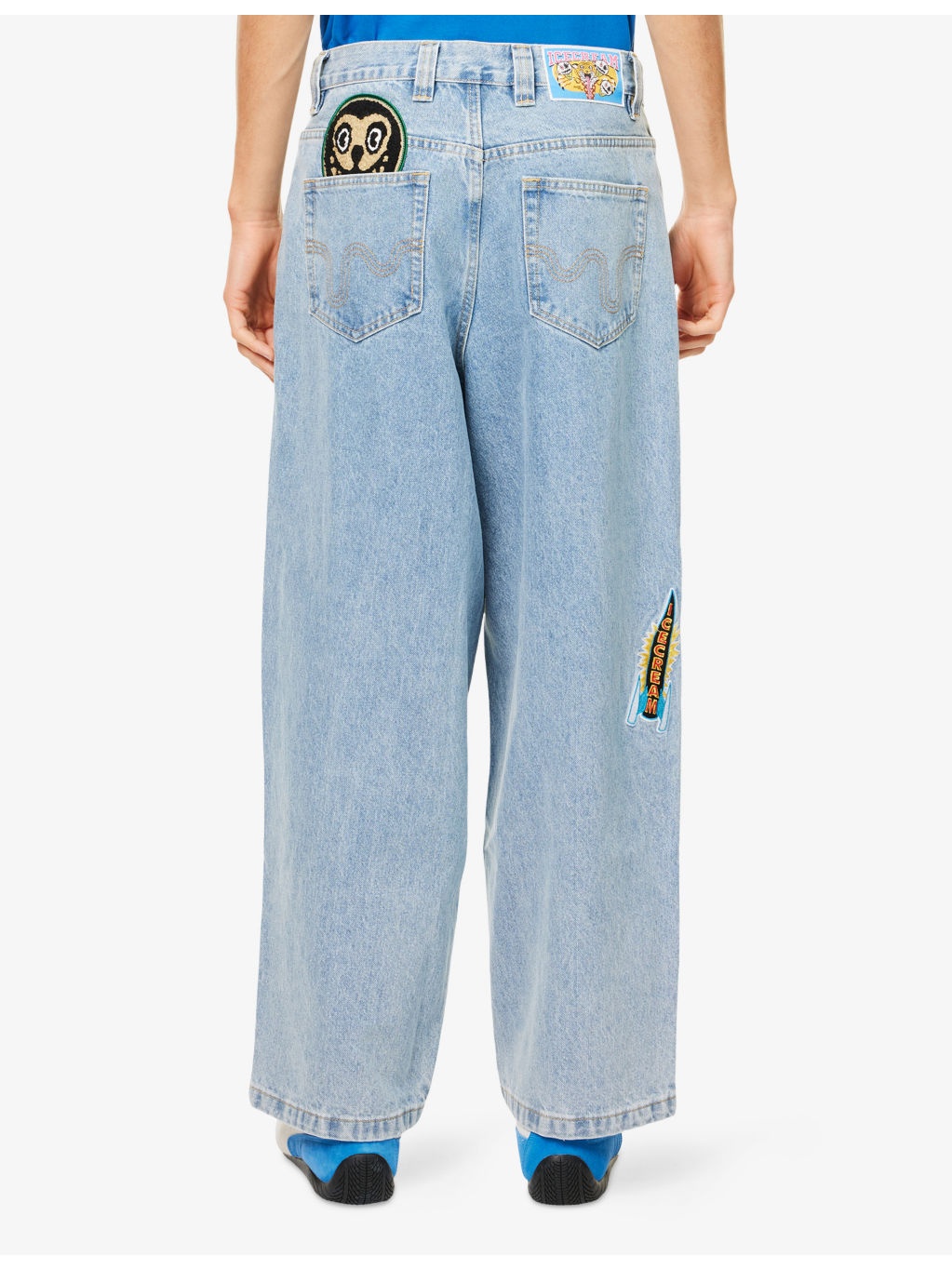 Running Puppy Triple Scoop Wide-Leg Denim Jeans - 4