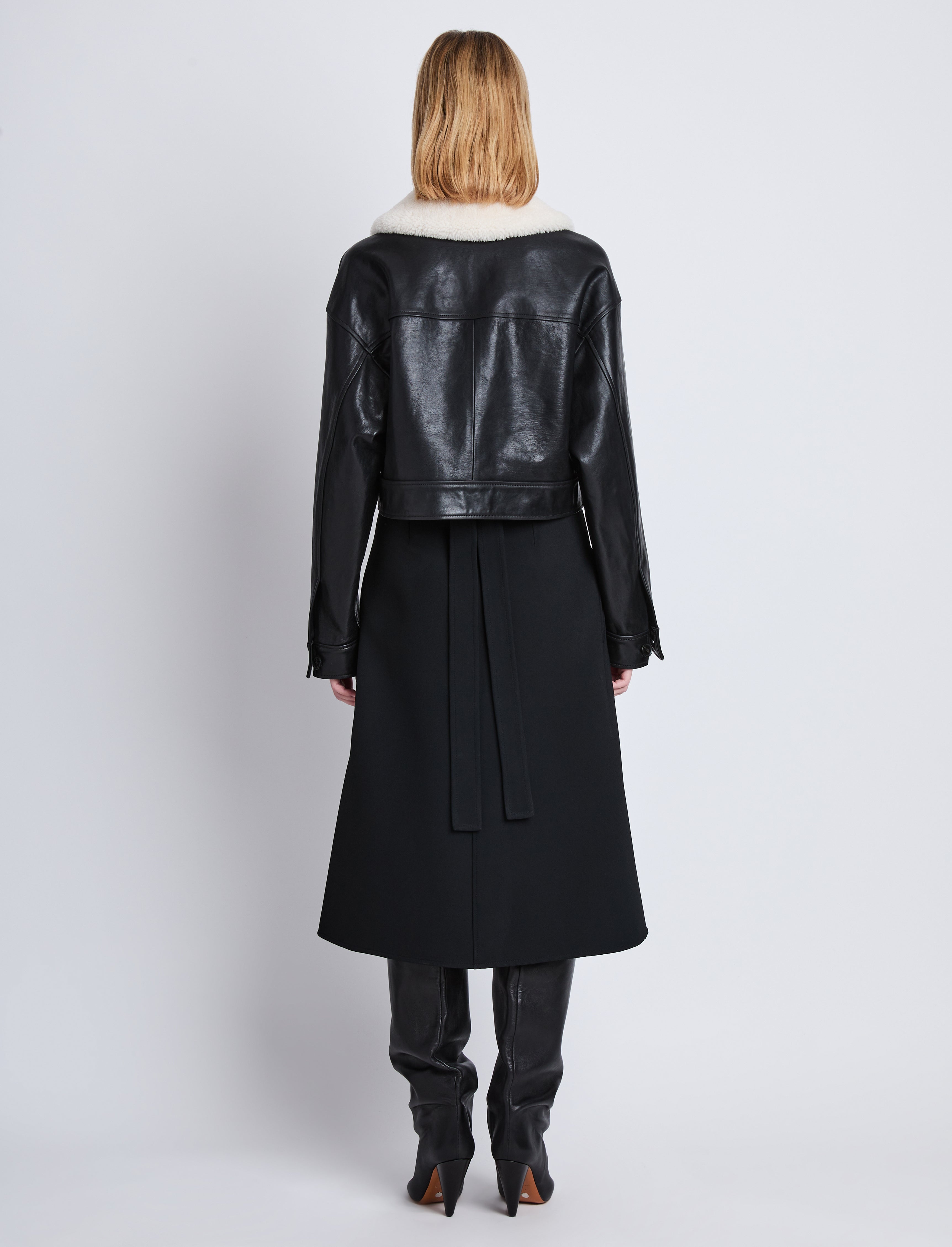 Judd Jacket With Shearling Collar in Leather - 5