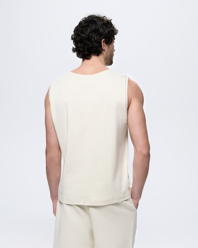 Mens Sleeveless T-Shirt - Bone White 5