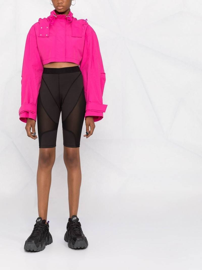 McQ Alexander McQueen panelled biker-style shorts outlook