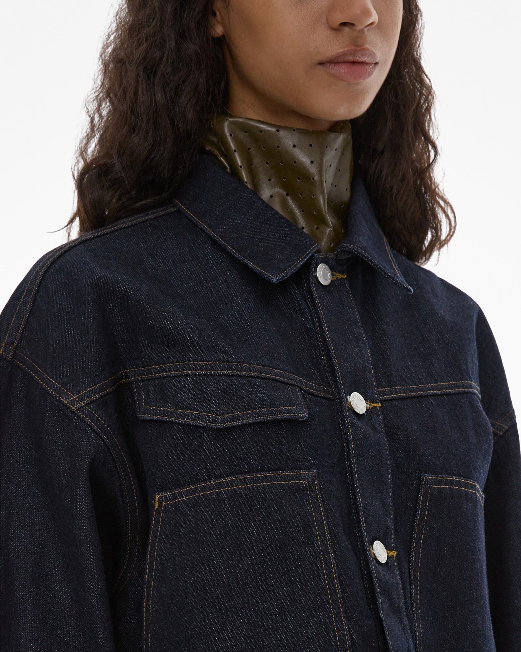 CROPPED DENIM TRUCKER JACKET - 6