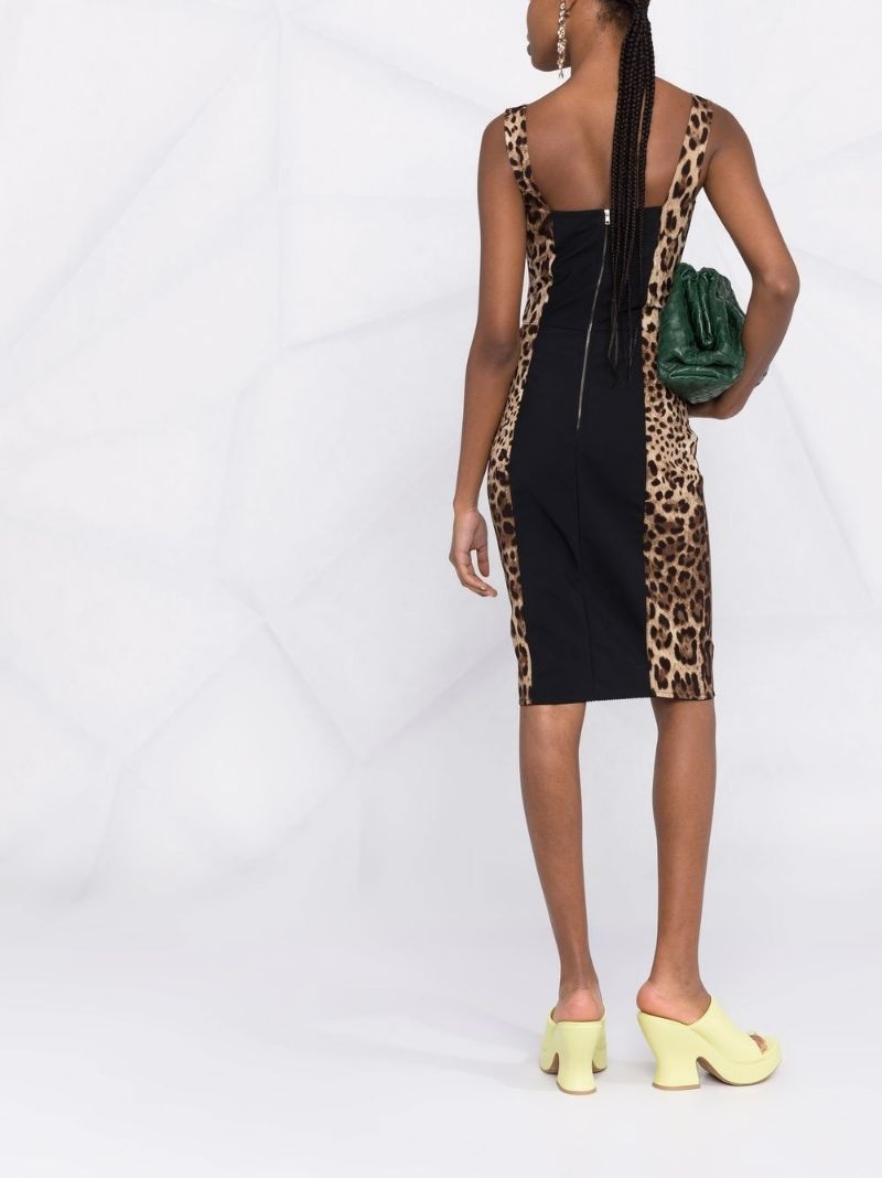 leopard-print sleeveless dress - 6