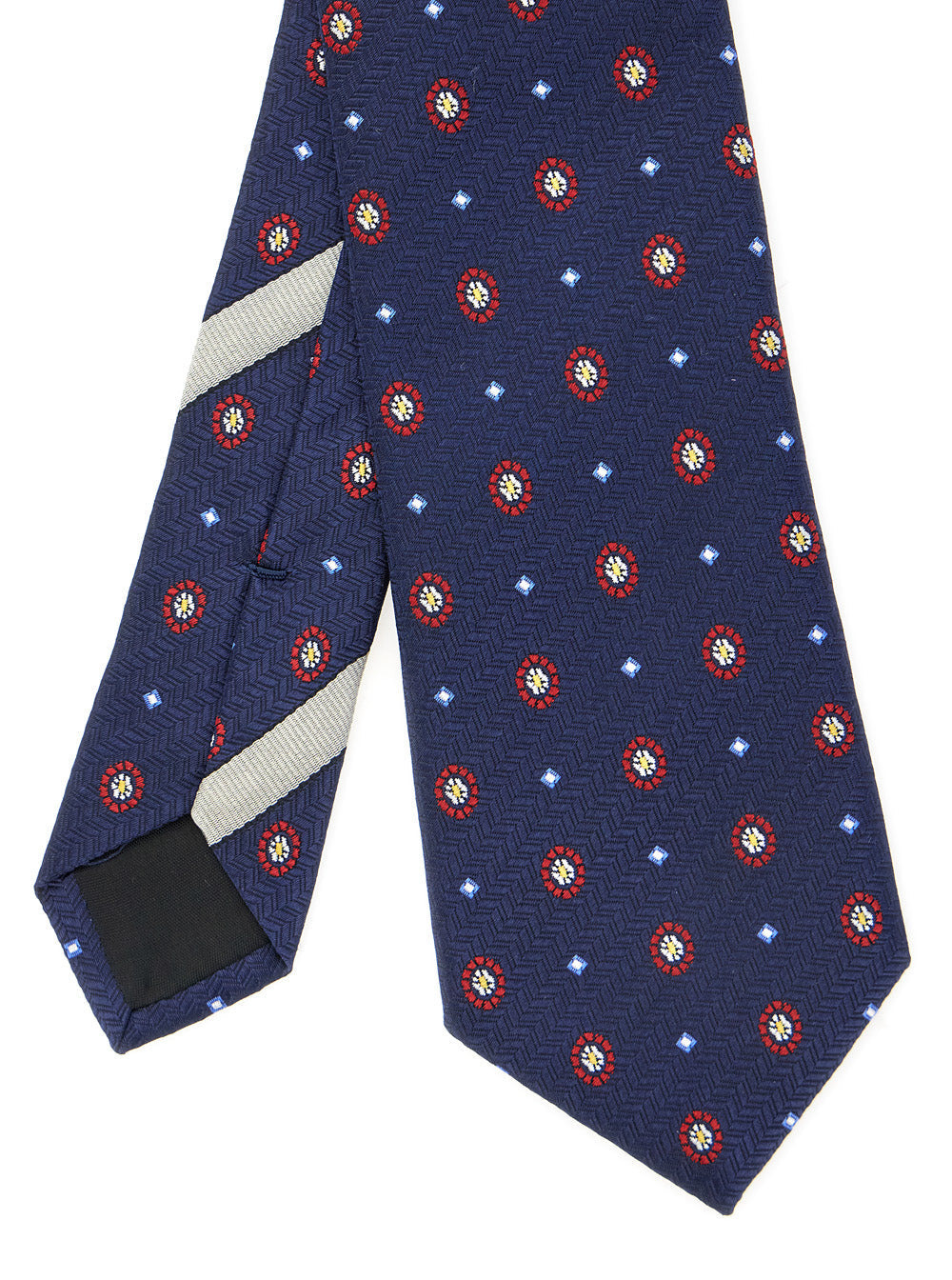 Valentino Garavani Men Blue Necktie With All-Over Floral Print In Silk Man - 3