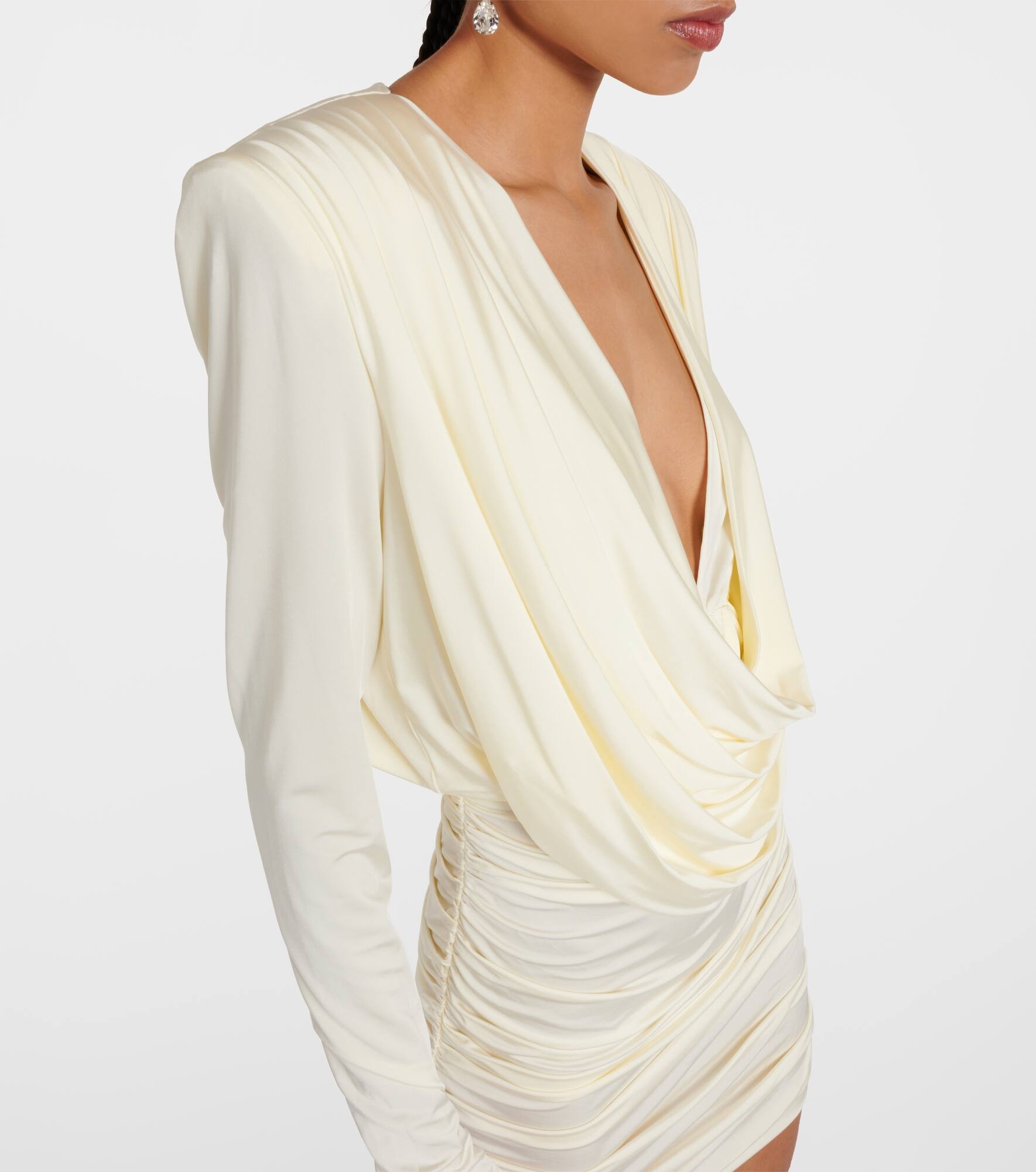 Draped jersey minidress - 5