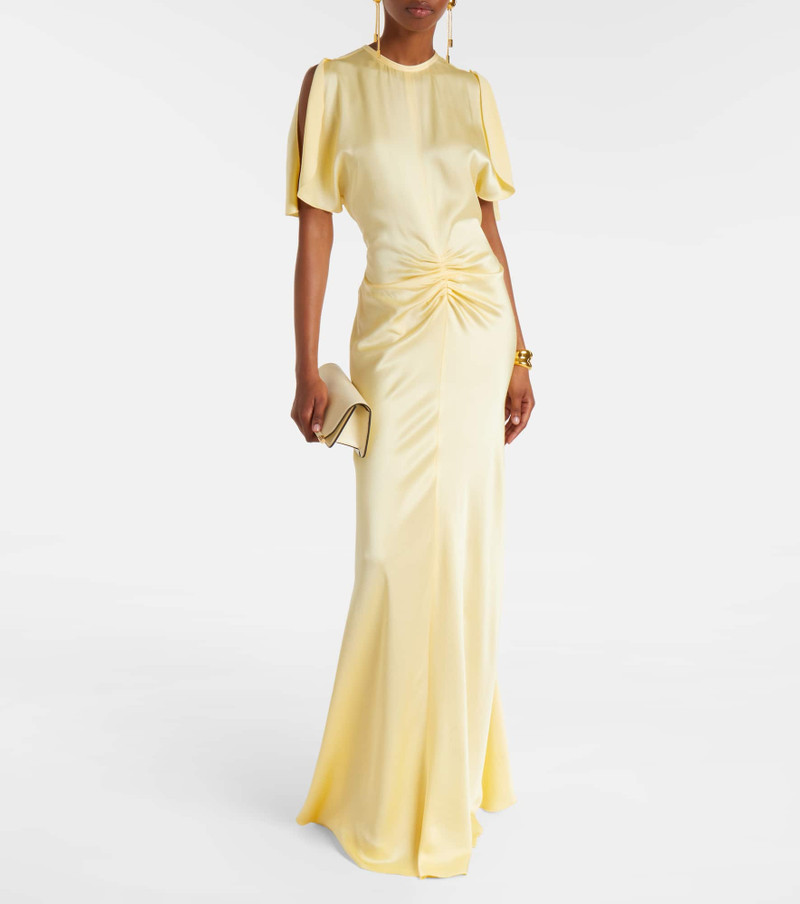 Victoria Beckham Gathered crêpe satin gown outlook