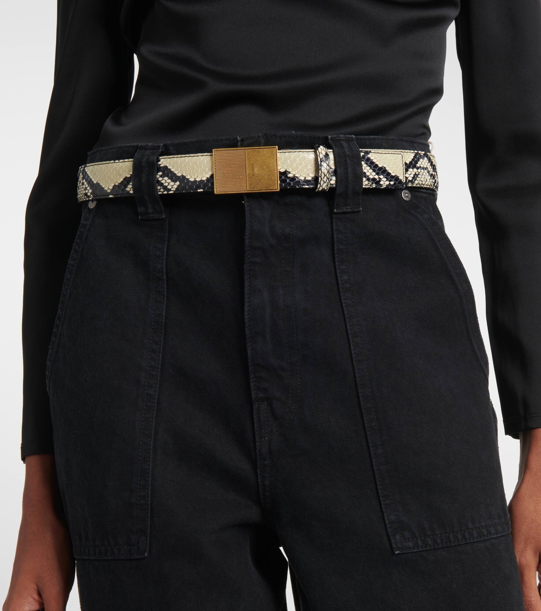 Elio snake-effect leather belt - 2