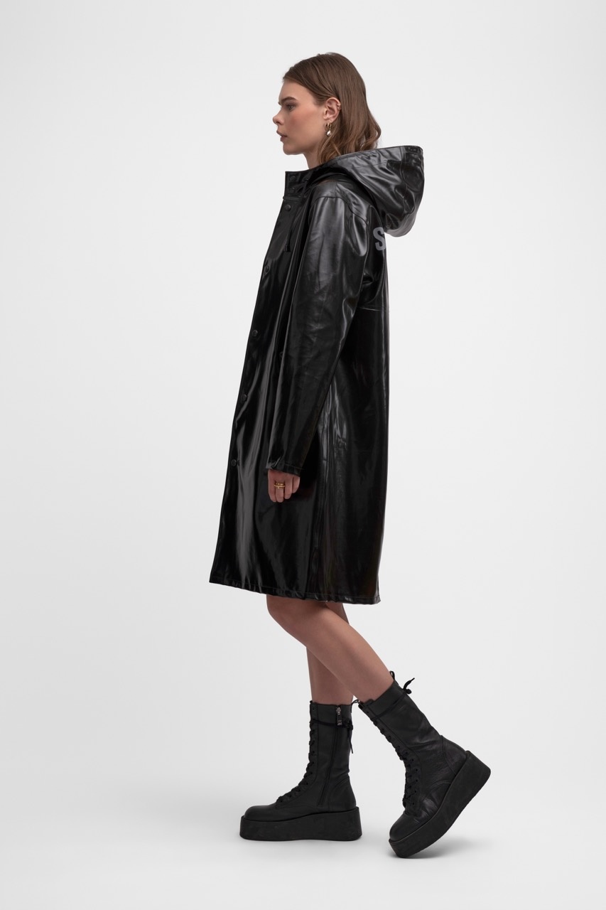 Stockholm Long Opal Raincoat Black - 4