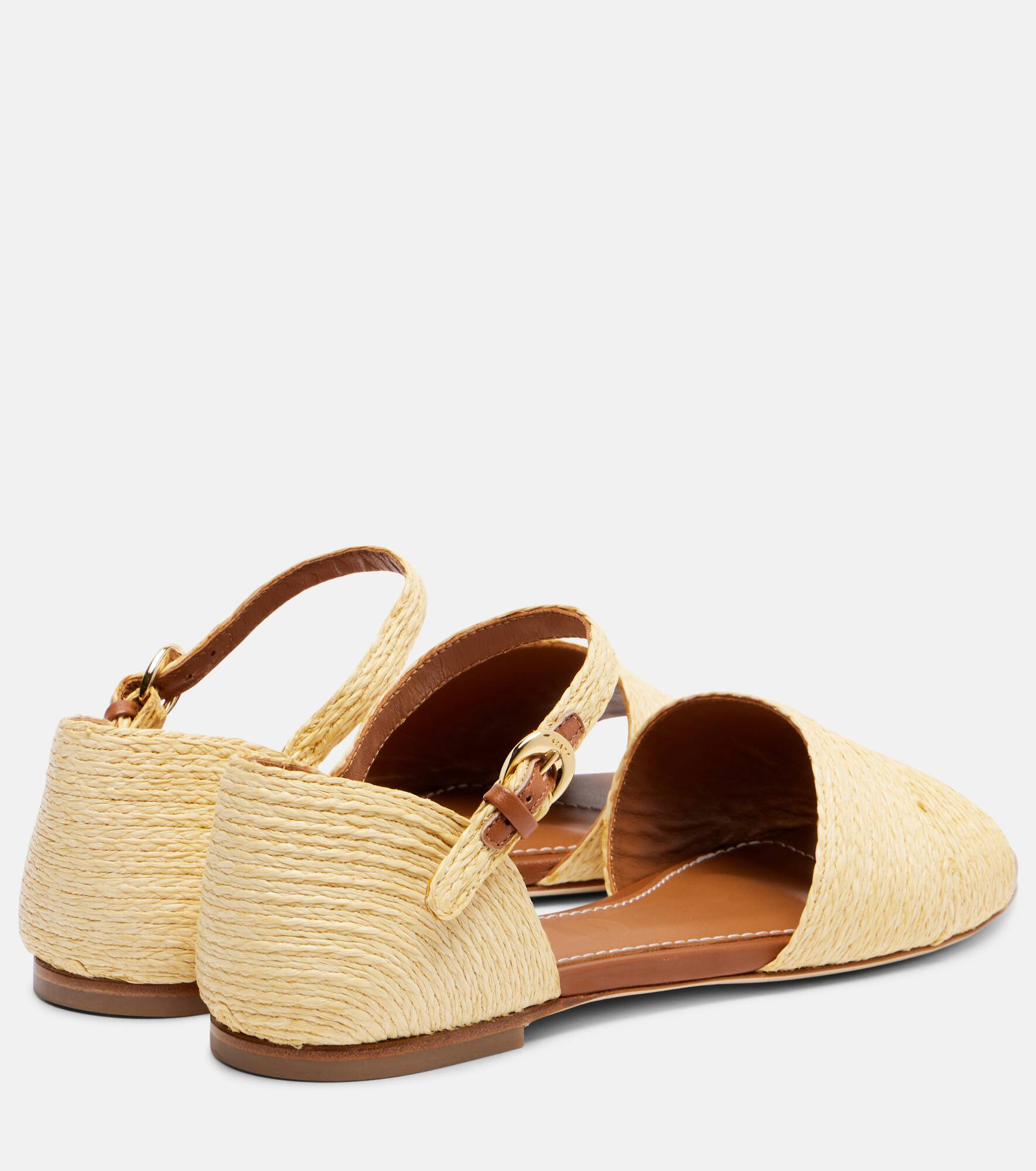 Catharine raffia and leather sandals - 2