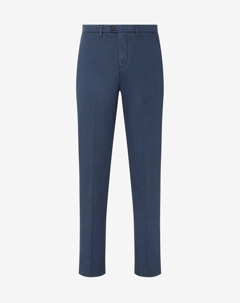 Blue stretch gabardine chinos 1