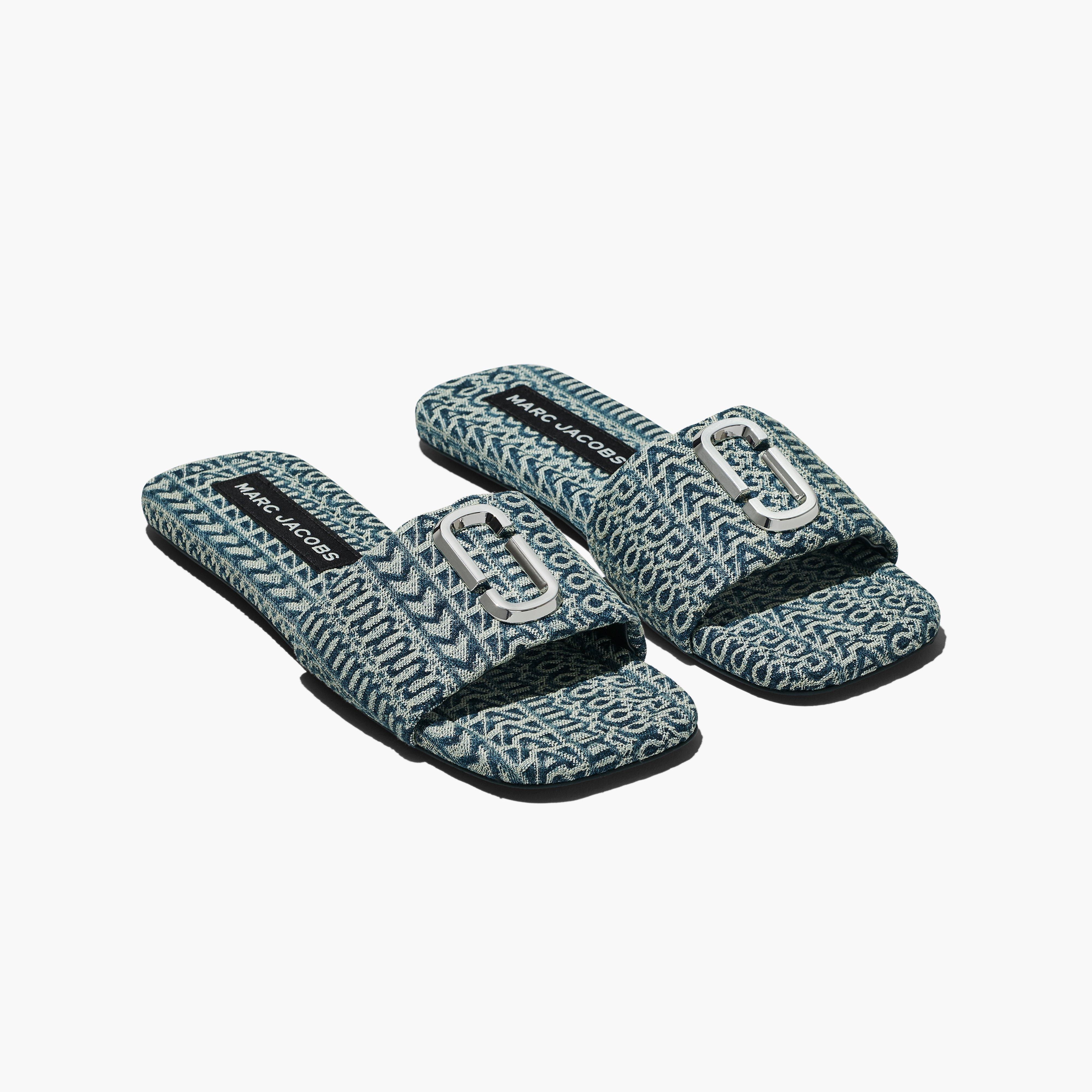 THE J MARC WASHED MONOGRAM DENIM SANDAL - 1