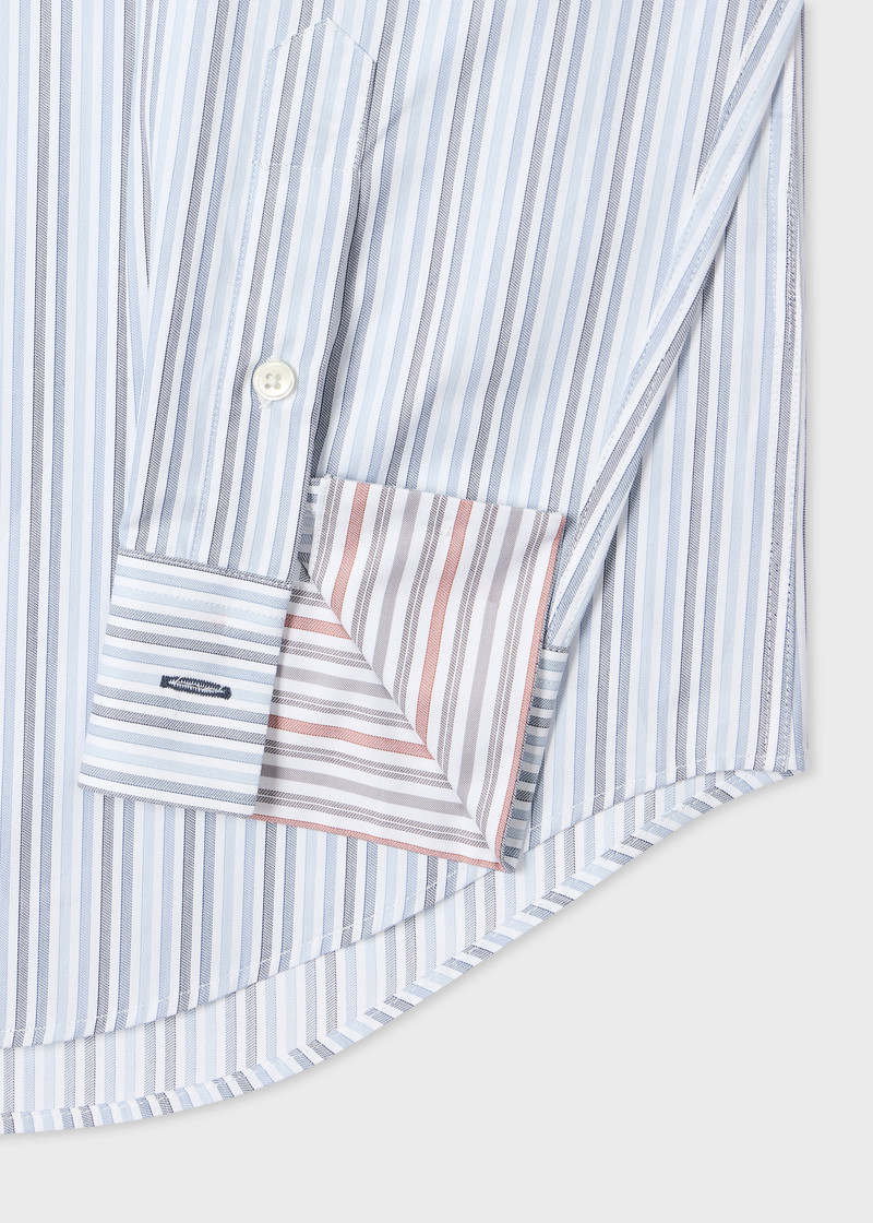 Paul Smith Classic-Fit Blue Stripe Cotton Button-Down Shirt outlook