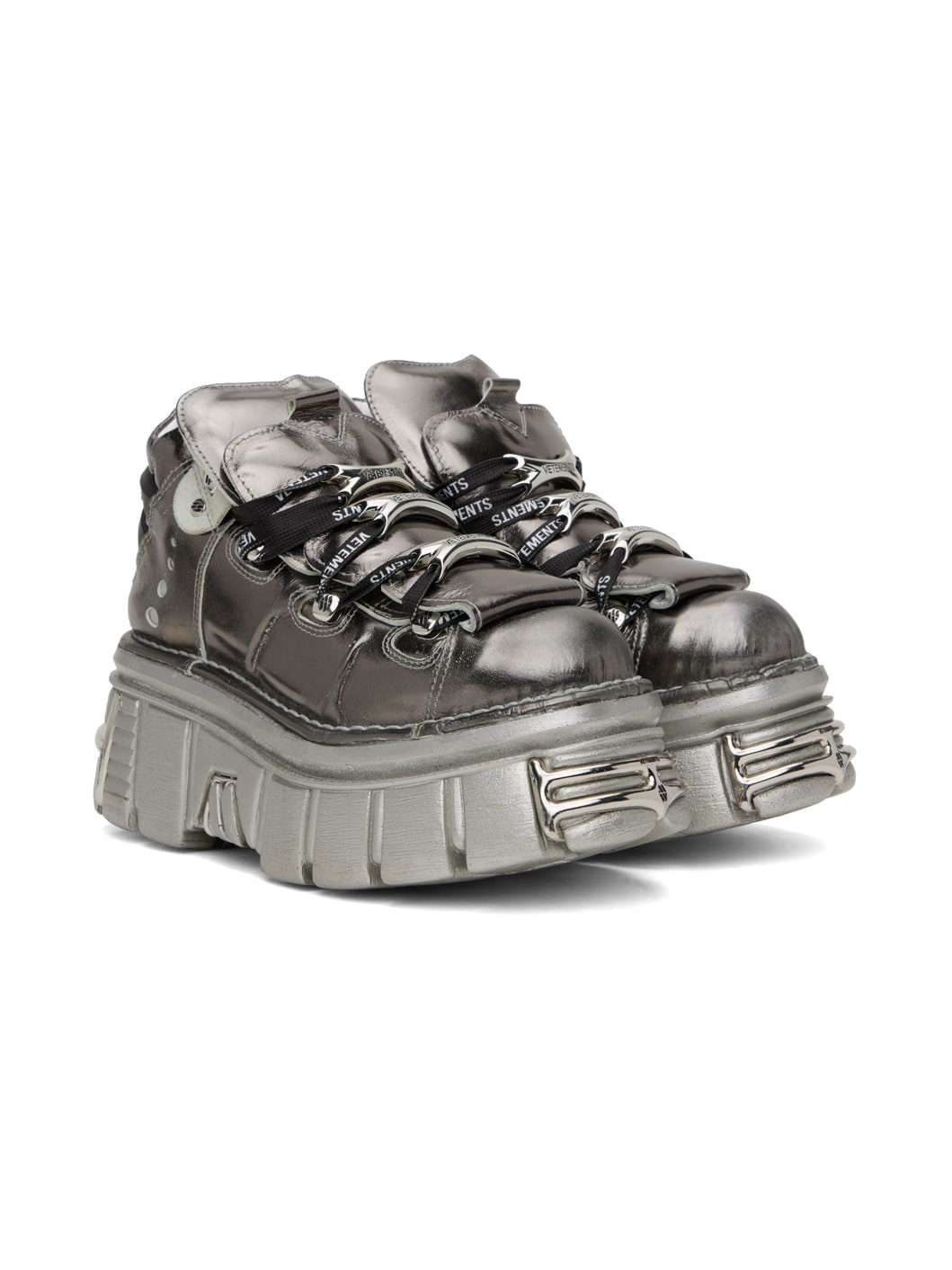 Silver New Rock Edition Platform Sneakers - 4