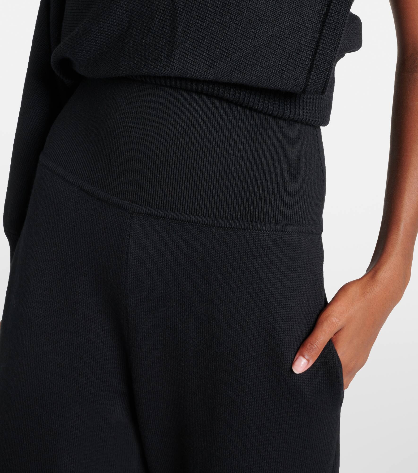 High-rise wool-blend straight pants - 4