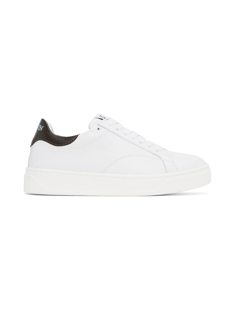 White & Brown Leather DDB0 Sneakers - 1