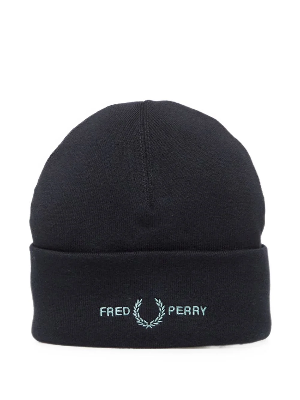 logo-embroidered turn-up beanie hat - 1