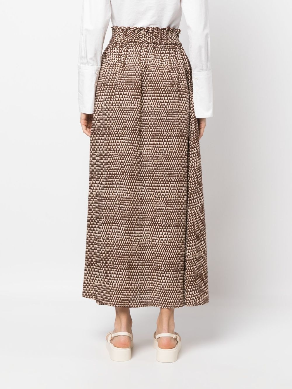 graphic-print linen skirt - 4