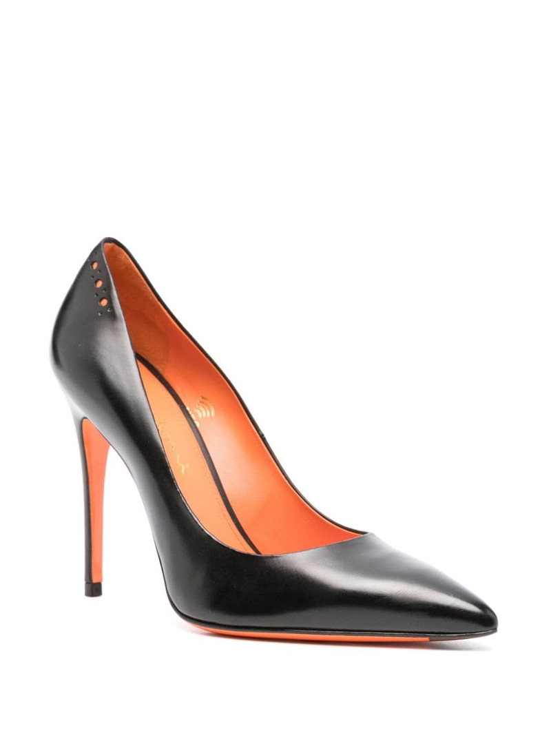 Santoni 105mm leather pumps outlook