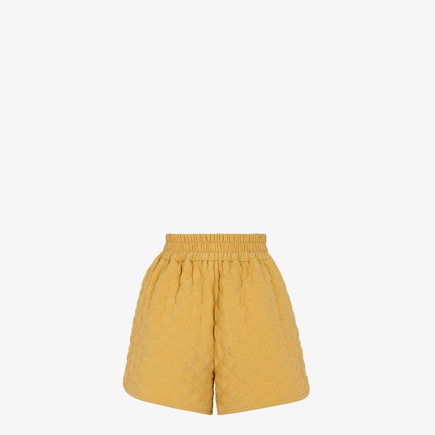 Yellow quilted crêpe de chine shorts - 1