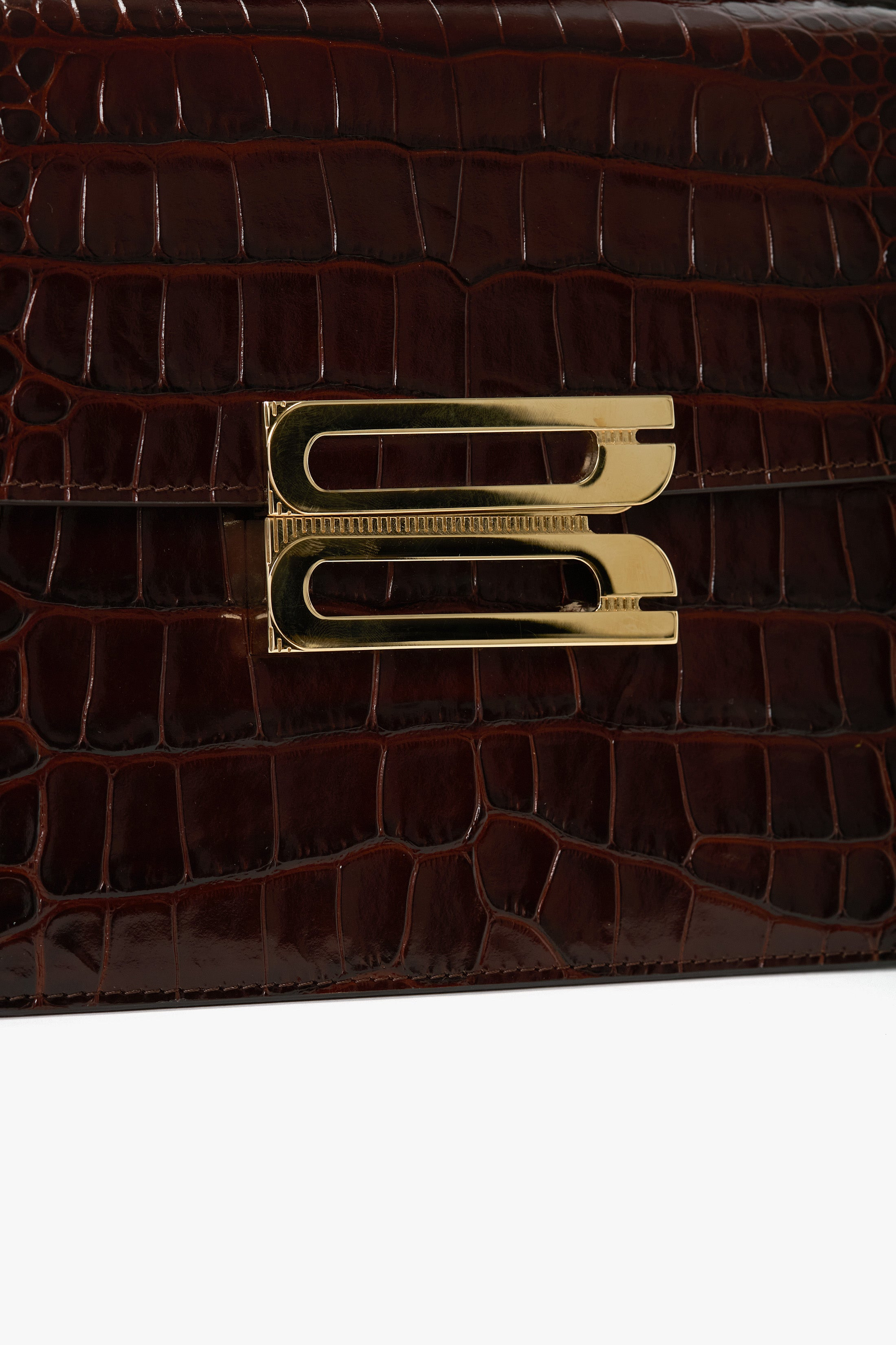 Dorian Bag In Dark Brown Croc Embossed Leather - 5