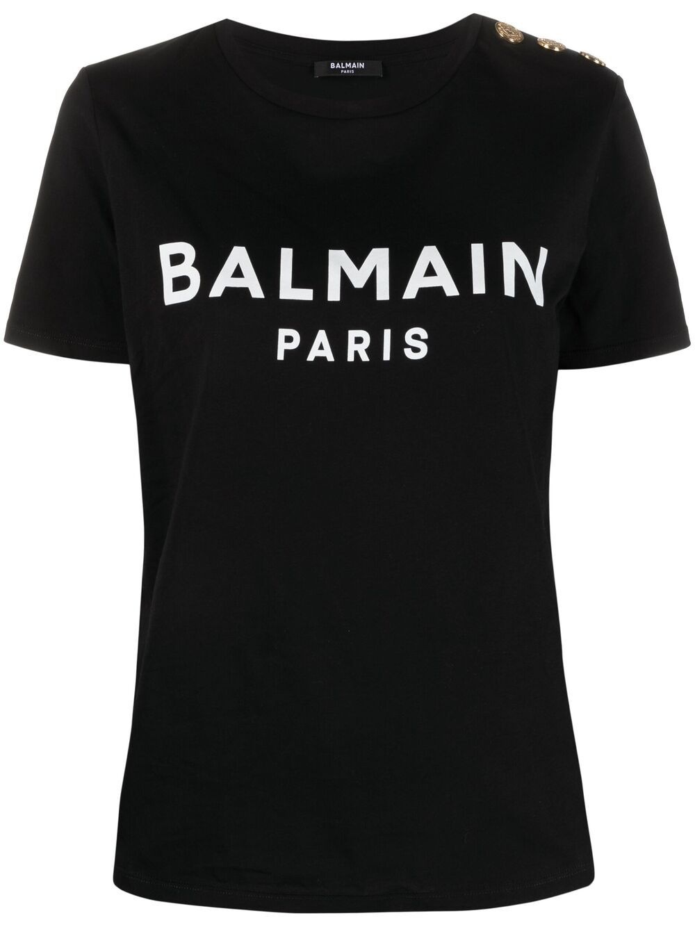 Balmain Logo Organic Cotton T Shirt - 1