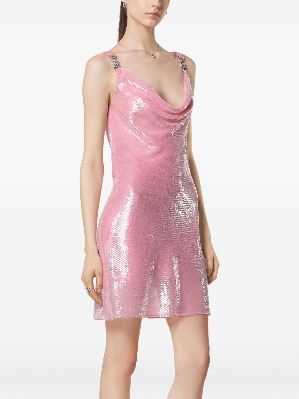 sequinned slip mini dress - 4