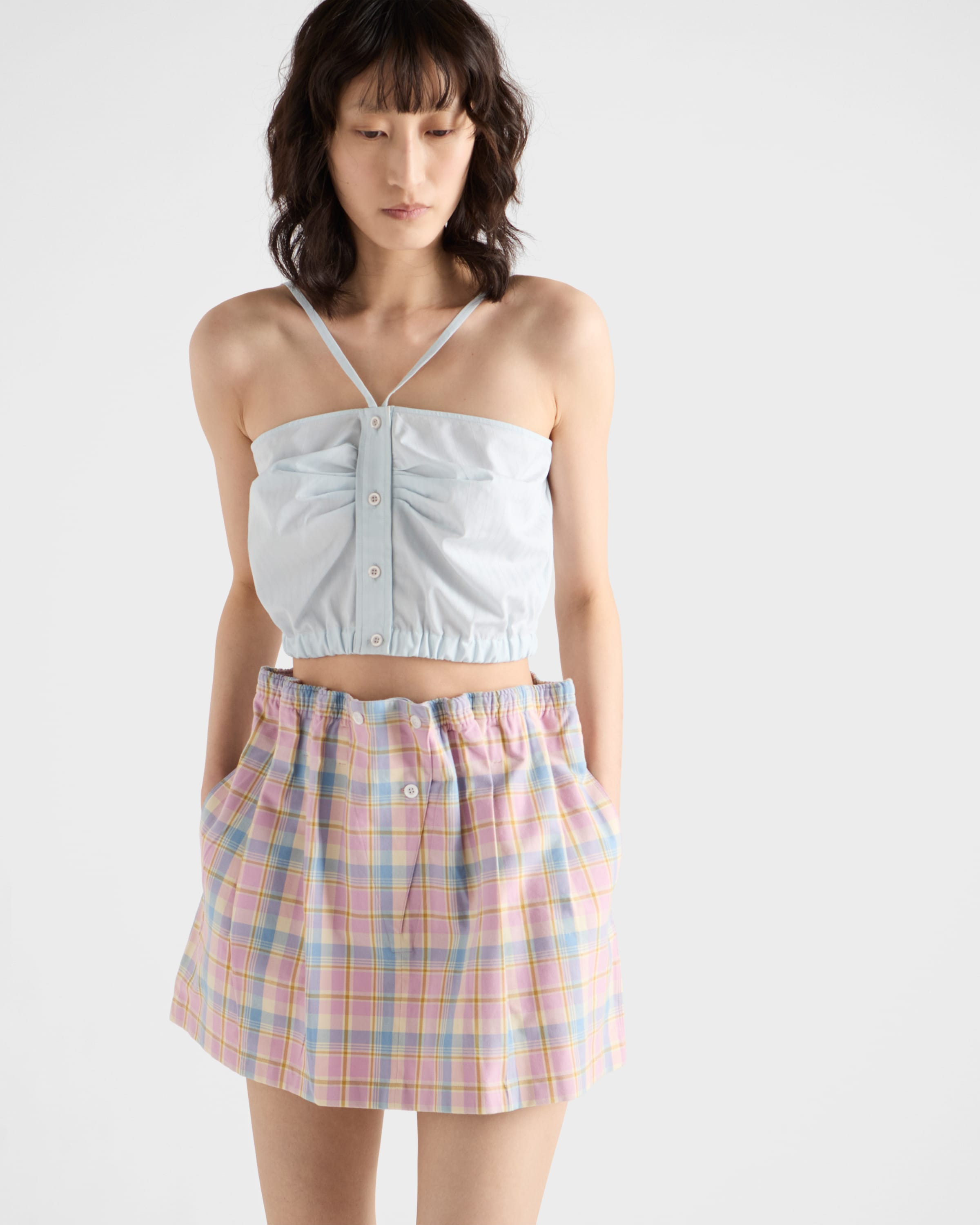 Checked cotton miniskirt - 6