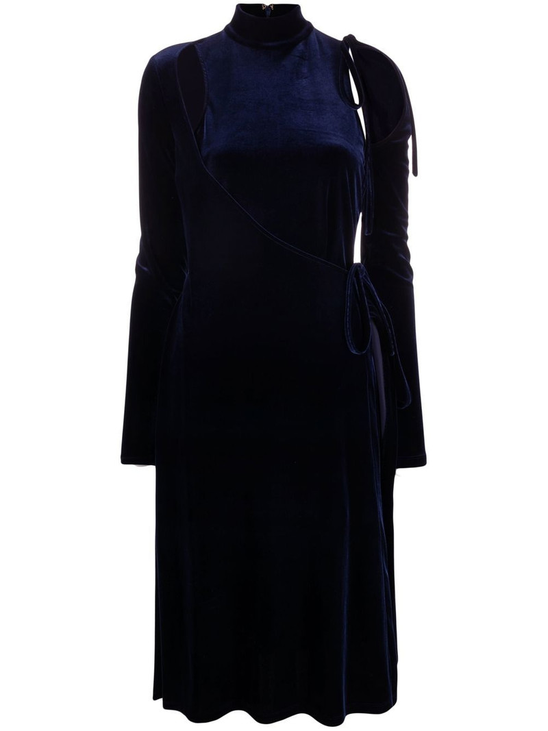 cut-out velvet wrap dress 1