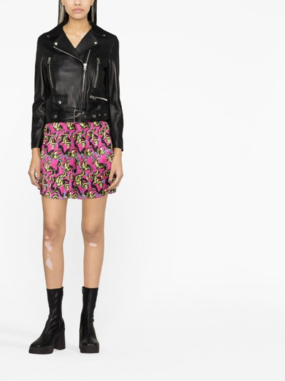 VERSACE JEANS COUTURE baroque-print pleated miniskirt outlook