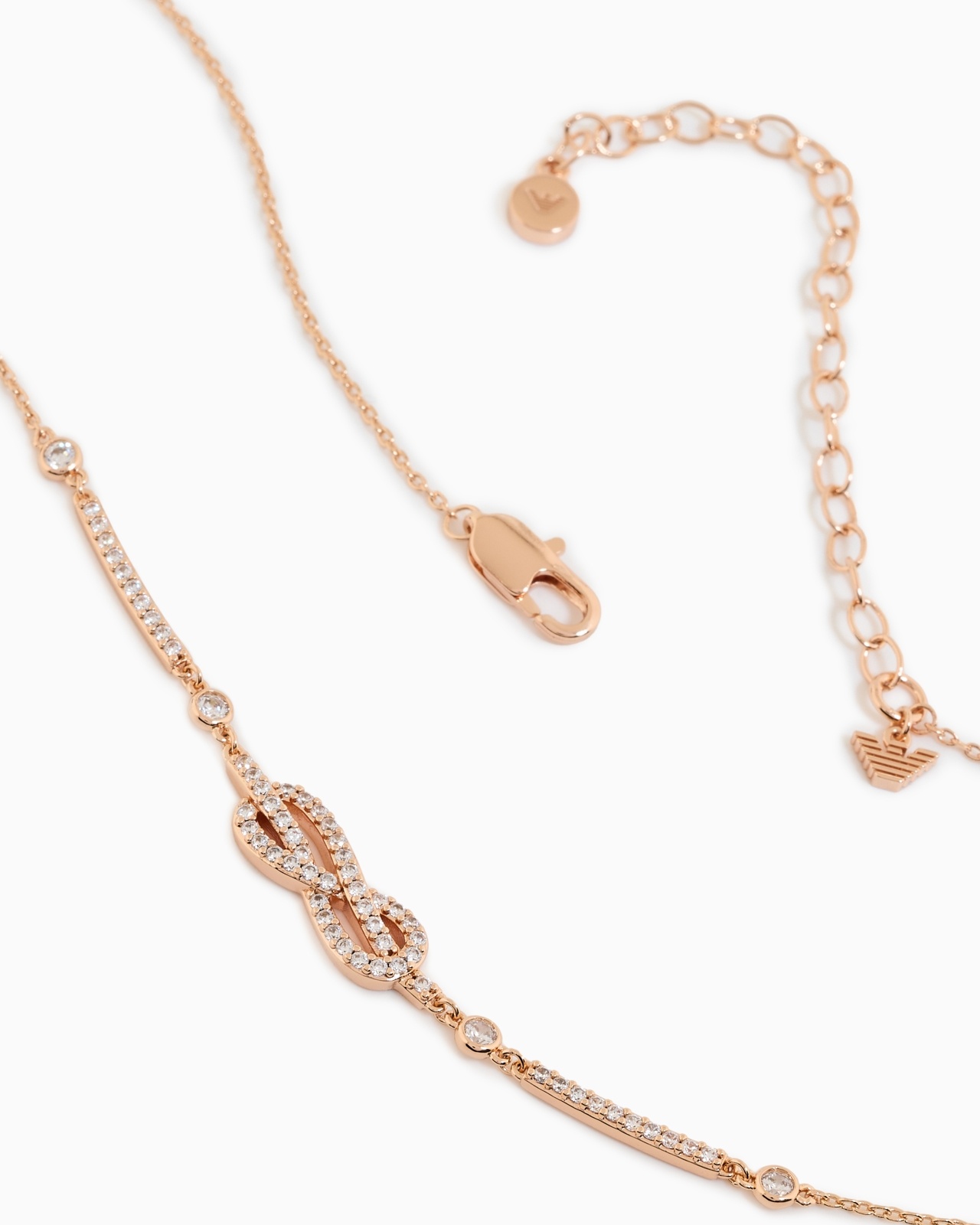 ROSE GOLD-TONE BRASS STATION NECKLACE - 3