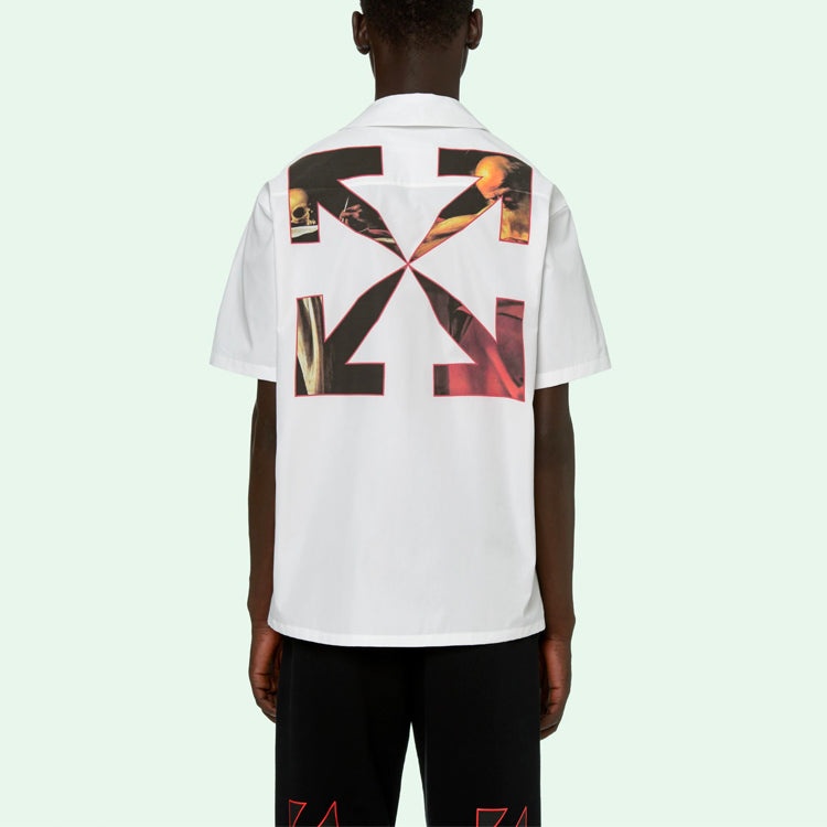 Men's Off-White SS21 Short Sleeve White Shirt OMGA163R21FAB0040125 - 7