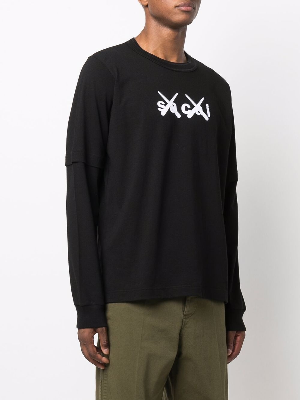 x KAWS logo-print long-sleeve T-shirt - 3