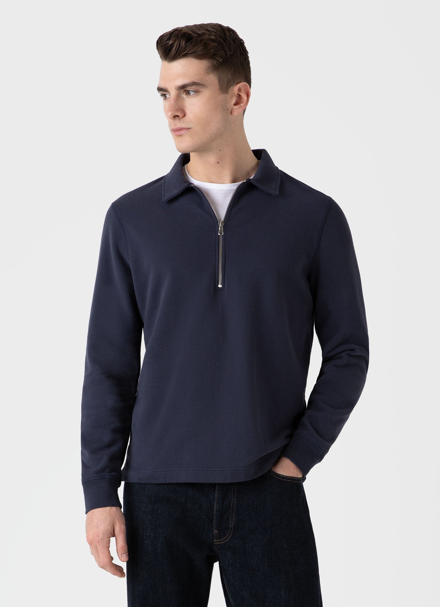 Zip Polo Loopback Sweatshirt - 2
